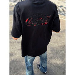 American High Street Style Black Gradient Letter Embroidered Short-Sleeve T-Shirt for Men and Women, Summer Couple Style Trendy Brand ins Pure Cotton Top American High Street Style Black Gradient Letter Embroidered Short-Sleeve T-Shirt for Men and Women, Summer Couple Style Trendy Brand ins Pure Cotton Top