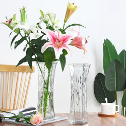 Creative Large Transparent Hexagon Glass Vase Water Raising Rich Bamboo Lily Flower Vase For Home Living Room Ornaments Creative Large Transparent Hexagon Glass Vase Water Raising Rich Bamboo Lily Flower Vase For Home Living Room Ornaments