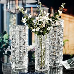 Japanese Seiko Large Thick Transparent Glass Vase Ornament Rose Hydroponic Lily Living Room Dining Table Flower Vase Japanese Seiko Large Thick Transparent Glass Vase Ornament Rose Hydroponic Lily Living Room Dining Table Flower Vase