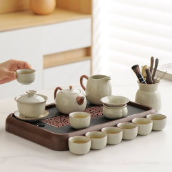 Ruyao Tea Set for Home Use, High-End Teapot, Teacups, Tea Tray, 2025 New Model, Complete Tea Set, Gift for Elders Ruyao Tea Set for Home Use, High-End Teapot, Teacups, Tea Tray, 2025 New Model, Complete Tea Set, Gift for Elders