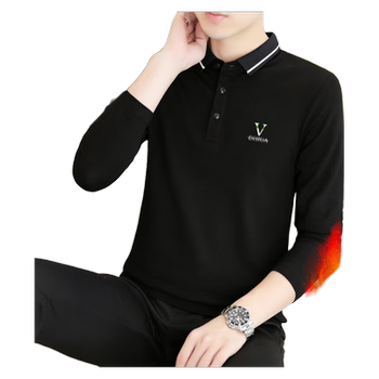 Simple business casual plus velvet thickened warm POLO shirt 
Simple business casual plus velvet thickened warm POLO shirt