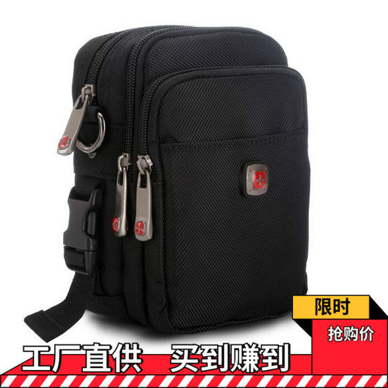Swiss Army Knife Men's Shoulder Bags Oxford cloth wearing belt mobile pocket canvas sports casual men's messenger small bag Swiss Army Knife Men's Shoulder Bags Oxford cloth wearing belt mobile pocket canvas sports casual men's messenger small bag