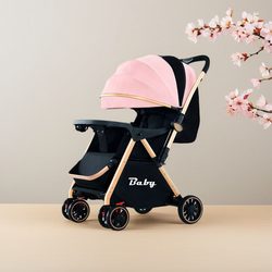 Baby Stroller Is Lightweight, Can Sit and Lie Down, Can Be Folded with One Click, Can Be Pushed in Both Directions, Has Four-Wheel Shock Absorption, and Has Multi-Level Adjustment Baby Stroller Is Lightweight, Can Sit and Lie Down, Can Be Folded with One Click, Can Be Pushed in Both Directions, Has Four-Wheel Shock Absorption, and Has Multi-Level Adjustment