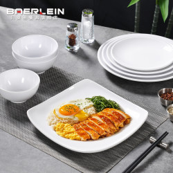 Melamine Plates for Restaurants, Commercial Plastic Fast Food Plates, Imitation Porcelain Rice Plates, Restaurant-Specific Anti-Fall Dishware Melamine Plates for Restaurants, Commercial Plastic Fast Food Plates, Imitation Porcelain Rice Plates, Restaurant-Specific Anti-Fall Dishware