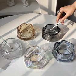ins Creative Household Glass Ashtray Light Luxury Trendy Living Room High-End Geometric Ashtray Office Fashionable Cigarette Holder ins Creative Household Glass Ashtray Light Luxury Trendy Living Room High-End Geometric Ashtray Office Fashionable Cigarette Holder