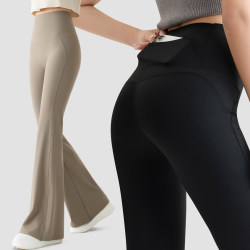2025 New Fleece-Lined Thickened Autumn and Winter Flared Yoga Shark Pants with Tummy Control, Butt-Lifting, High-Waisted, and Extended Length for Outerwear 2025 New Fleece-Lined Thickened Autumn and Winter Flared Yoga Shark Pants with Tummy Control, Butt-Lifting, High-Waisted, and Extended Length for Outerwear