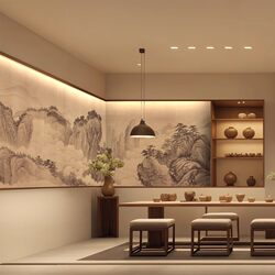 Chinese Song Dynasty aesthetic ancient style tea room background wallpaper hotel club box wallpaper B&B bedside mural Chinese Song Dynasty aesthetic ancient style tea room background wallpaper hotel club box wallpaper B&B bedside mural