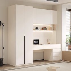 Solid Wood Desk with Wardrobe Integrated Bedroom Home Computer Desk with Wardrobe Combination Small Apartment Bookshelf Bookcase Solid Wood Desk with Wardrobe Integrated Bedroom Home Computer Desk with Wardrobe Combination Small Apartment Bookshelf Bookcase