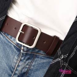 Retro Brown Wide Belt Women's Design Niche Square Buckle Classy Decoration with Denim Skirt Jeans Belt Summer Retro Brown Wide Belt Women's Design Niche Square Buckle Classy Decoration with Denim Skirt Jeans Belt Summer