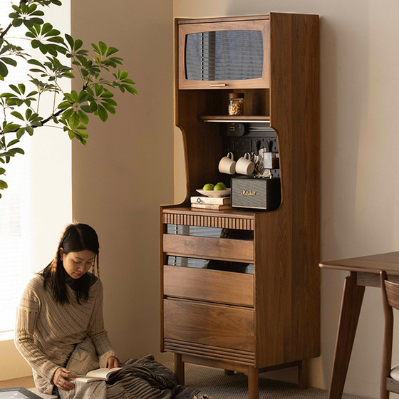 Solid wood side cabinet narrow black walnut wine cabinet kitchen integrated wall side cabinet storage cabinet living room storage cabinet
Solid wood side cabinet narrow black walnut wine cabinet kitchen integrated wall side cabinet storage cabinet living room storage cabinet