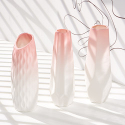 Shumen Gradient Pink Ceramic Dried Flower Vase Nordic Creative Home Decoration Living Room Bedroom Desk Flower Arrangement Vase Shumen Gradient Pink Ceramic Dried Flower Vase Nordic Creative Home Decoration Living Room Bedroom Desk Flower Arrangement Vase