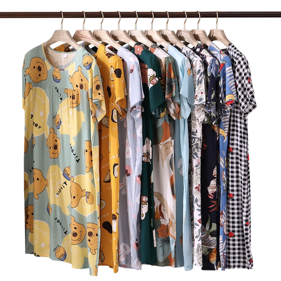 Cotton silk nightgown for women in summer ultra-thin cool pajamas new floral short-sleeved artificial cotton skirt plus size home skirt
Cotton silk nightgown for women in summer ultra-thin cool pajamas new floral short-sleeved artificial cotton skirt plus size home skirt