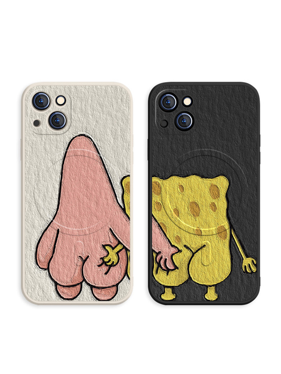New Couples SpongeBob And Patrick Bum Squeeze Cartoon MagSafe 15, 14, 13, 12, 11 iPhone Case