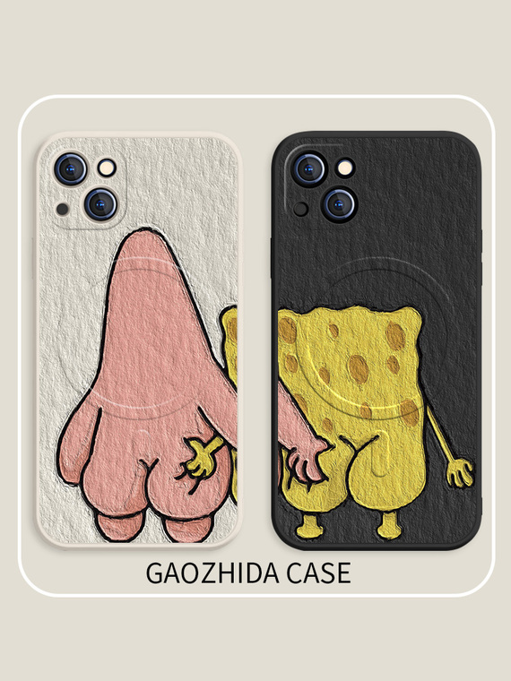New Couples SpongeBob And Patrick Bum Squeeze Cartoon MagSafe 15, 14, 13, 12, 11 iPhone Case
