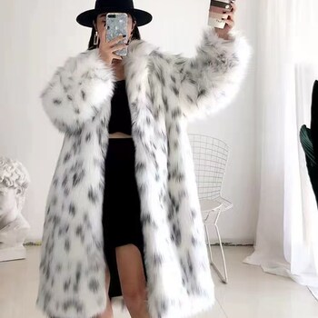 Autumn and winter fur jacket for women mid-length leopard print European and American style 
Autumn and winter fur jacket for women mid-length leopard print European and American style