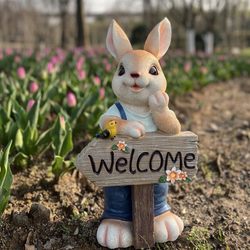 Garden Ornaments Cartoon Creative Animal Rabbit Outdoor Balcony Living Room Desktop Decoration Courtyard Landscaping Arrangement Garden Ornaments Cartoon Creative Animal Rabbit Outdoor Balcony Living Room Desktop Decoration Courtyard Landscaping Arrangement