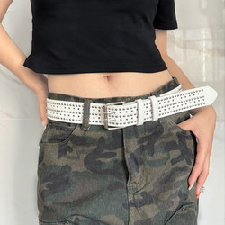 Belt for Women 2024 New White Belt Y2K American Retro Style for Young People Decorative Accessory for Jeans High-End Casual Belt for Women 2024 New White Belt Y2K American Retro Style for Young People Decorative Accessory for Jeans High-End Casual