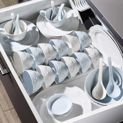 Gift for Moving into a New Home, Tableware Set, Light Luxury, High-End Feel, Household Ceramics, 2025 New Model Bowls, Plates, and Chopsticks Gift for Moving into a New Home, Tableware Set, Light Luxury, High-End Feel, Household Ceramics, 2025 New Model Bowls, Plates, and Chopsticks