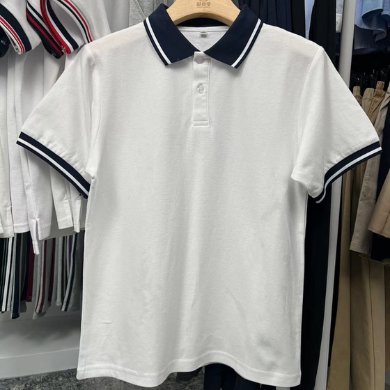 Summer thin girl boy white half-sleeved children's short-sleeved t-sleeved navy blue stand collar elementary school uniform POLO shirt
Summer thin girl boy white half-sleeved children's short-sleeved t-sleeved navy blue stand collar elementary school uniform POLO shirt
