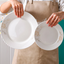 Ceramic Flat Plate, Western-Style Steak, Cold Dish, Round Plate, High-End Breakfast Plate, Hotel Restaurant Large Round Plate, Microwaveable Ceramic Flat Plate, Western-Style Steak, Cold Dish, Round Plate, High-End Breakfast Plate, Hotel Restaurant Large Round Plate, Microwaveable