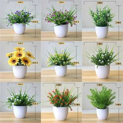 Beautiful Decorative Small Potted Plants, Plastic Flowers, Artificial Flowers, Simulated Flower Set, Bonsai Decoration, Living Room Home Flower Arrangement Potted Plants Beautiful Decorative Small Potted Plants, Plastic Flowers, Artificial Flowers, Simulated Flower Set, Bonsai Decoration, Living Room Home Flower Arrangement Potted Plants