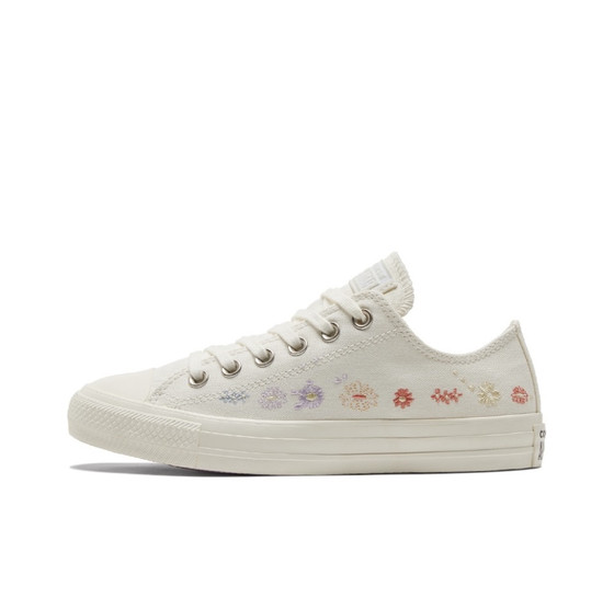 Converse Converse New All Star Women's Embroidered Flower Low Bud Self -White Canvas Shoes A01595C Converse Converse New All Star Women's Embroidered Flower Low Bud Self -White Canvas Shoes A01595C