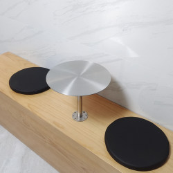 Modern Simple Milk Tea Shop Cafe Stainless Steel Booth Table Normcore Creative Heytea Same Style Small Round Table Against the Wall Modern Simple Milk Tea Shop Cafe Stainless Steel Booth Table Normcore Creative Heytea Same Style Small Round Table Against the Wall