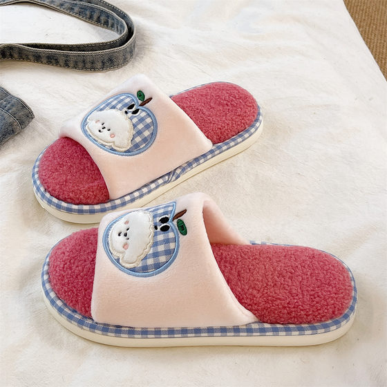 Cotton slippers for women in autumn and winter cute apple puppy home flip flops plush warm soft bottom fleece slippers
Cotton slippers for women in autumn and winter cute apple puppy home flip flops plush warm soft bottom fleece slippers