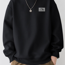 American heavyweight long-sleeved sweatshirt for men in autumn and winter, velvet thickened round neck top, versatile American heavyweight long-sleeved sweatshirt for men in autumn and winter, velvet thickened round neck top, versatile