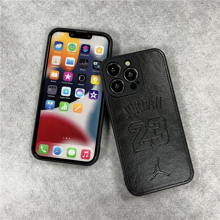 Jordan 23 New Embossed Synthetic Leather 15, 14, 13, 12 iPhone Case