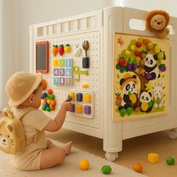 Toy Organizer Busy Board Pegboard Fence for Infants and Toddlers, International Montessori Baby Early Education Cognitive Storage Rack Toy Organizer Busy Board Pegboard Fence for Infants and Toddlers, International Montessori Baby Early Education Cognitive Storage Rack