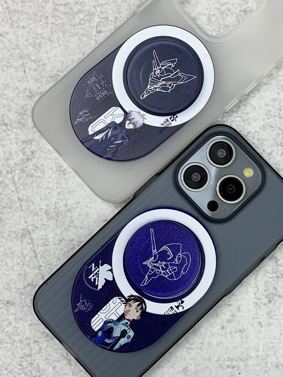 Evangelion EVA Anime Removable Suction Cap – MagSafe Magnetic Ring Finger Holder Kickstand – Accessories – 15, 15 Plus, 15