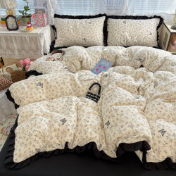 Class a French-Style Pure Cotton Lace Four-Piece Bedding Set, All-Cotton Duvet Cover, Bed Sheet, 2025 New Model, Student Dormitory Three-Piece Set 4 Class a French-Style Pure Cotton Lace Four-Piece Bedding Set, All-Cotton Duvet Cover, Bed Sheet, 2025 New Model, Student Dormitory Three-Piece Set 4