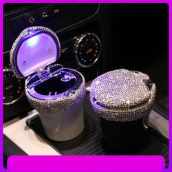 New Diamond-Encrusted Car Ashtray for Women, Anti-Fly Ash, High-End, Creative, Personalized, with Lid, Multifunctional for Car Use New Diamond-Encrusted Car Ashtray for Women, Anti-Fly Ash, High-End, Creative, Personalized, with Lid, Multifunctional for Car Use