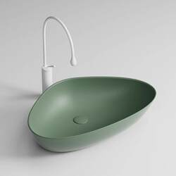 Ceramic Integrated Washbasin, Triangular Irregular Washbasin, Single Basin, Retro Style, Emerald Green Color, Countertop Basin, Art Basin Ceramic Integrated Washbasin, Triangular Irregular Washbasin, Single Basin, Retro Style, Emerald Green Color, Countertop Basin, Art Basin