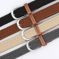 Punch-free Elastic Canvas Belt Men's and Women's Belt Minimalist Easiest for match Korean Student Casual Fine Denim Belt Punch-free Elastic Canvas Belt Men's and Women's Belt Minimalist Easiest for match Korean Student Casual Fine Denim Belt