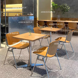 Industrial Style Cafe Dessert Milk Tea Shop Solid Wood Table and Chair Combination Tavern Restaurant Ocean Plate Dining Table Daily Square Table Industrial Style Cafe Dessert Milk Tea Shop Solid Wood Table and Chair Combination Tavern Restaurant Ocean Plate Dining Table Daily Square Table