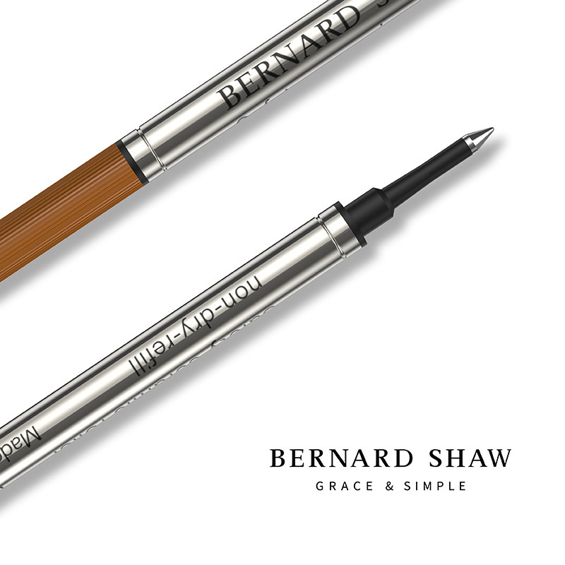 BERNARD SHAW | 버나드 쇼 볼펜 교체 리필 블랙 0.6MM 독일 방수 변색 방지 수성 시그니처 펜 속건성 리필 특수 교체 리필 2팩 -