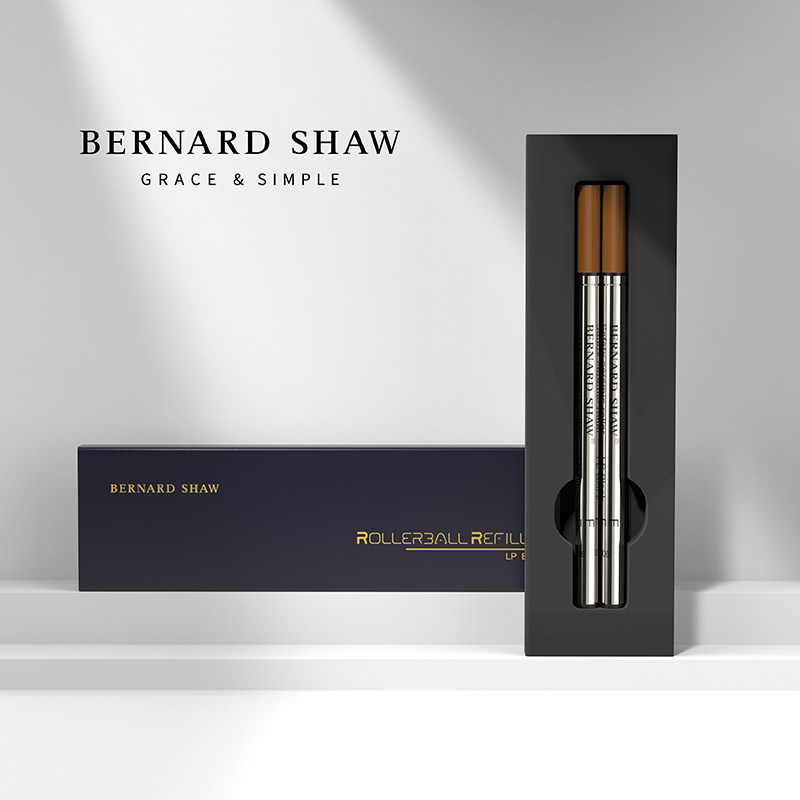 BERNARD SHAW | 버나드 쇼 볼펜 교체 리필 블랙 0.6MM 독일 방수 변색 방지 수성 시그니처 펜 속건성 리필 특수 교체 리필 2팩 -