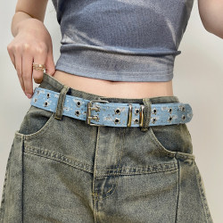 2025 New Retro Star Studded Denim Belt Y2K Versatile with Jeans Women's Belt with a High-End Feel 2025 New Retro Star Studded Denim Belt Y2K Versatile with Jeans Women's Belt with a High-End Feel