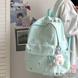 2025 Summer School Bag for Female Middle and High School Students, Niche ins Large Capacity Backpack, Japanese Style Travel College Student Backpack 2025 Summer School Bag for Female Middle and High School Students, Niche ins Large Capacity Backpack, Japanese Style Travel College Student Backpack
