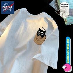 Nasa Heavy-Duty Short-Sleeve T-Shirt, Summer Fun Cartoon American Retro Trendy Brand, Loose Fit Couple Half-Sleeve, Japanese and Korean Style Nasa Heavy-Duty Short-Sleeve T-Shirt, Summer Fun Cartoon American Retro Trendy Brand, Loose Fit Couple Half-Sleeve, Japanese and Korean Style