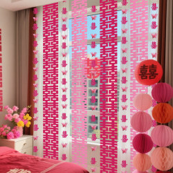 Wedding Room Long Strip Decoration Curtains Wedding Hanging Ornaments Garland Wedding New House Bedroom Butterfly Living Room Double Happiness Character Set Wedding Room Long Strip Decoration Curtains Wedding Hanging Ornaments Garland Wedding New House Bedroom Butterfly Living Room Double Happiness Character Set