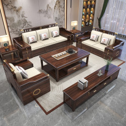 Factory direct supply of new Chinese style ebony wood light luxury storage sand Factory direct supply of new Chinese style ebony wood light luxury storage sand