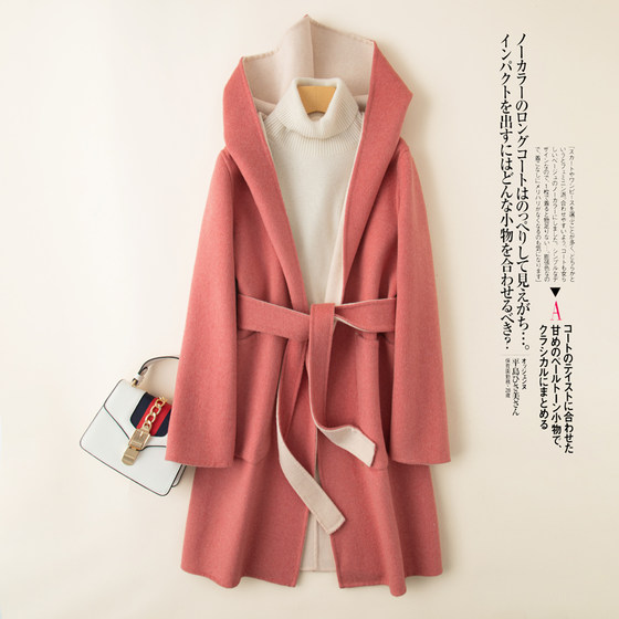 New autumn and winter double-sided cashmere coat for women's mid-length hooded high-end small wool wool coat top fashionable
New autumn and winter double-sided cashmere coat for women's mid-length hooded high-end small wool wool coat top fashionable