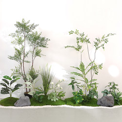 Artificial green plants landscaping Indoor stairs under large bionic plants landscape ornaments window false Lawn Moss decoration Artificial green plants landscaping Indoor stairs under large bionic plants landscape ornaments window false Lawn Moss decoration