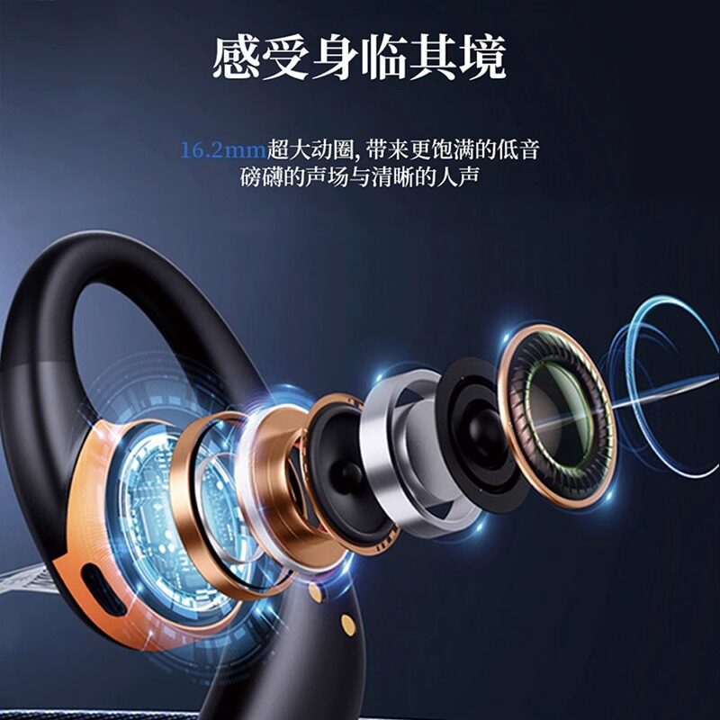 ESSONIO BLUETOOTH 헤드셋, 이어훅, 비인이어, 무선, 스포츠 및 달리기, 긴 배터리 수명, 땀 방지, 비골전도-