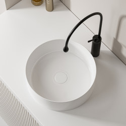 Round Countertop Washbasin for Home Use, Small Size, Artistic Single Basin, Ceramic Washbasin for Balcony Bathroom Round Countertop Washbasin for Home Use, Small Size, Artistic Single Basin, Ceramic Washbasin for Balcony Bathroom