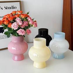 Vintage Fenton High-Quality Glass Vase for Fresh Flowers, French Style, ins Milky Jade Color, Living Room Flower Arrangement, High-End Vintage Fenton High-Quality Glass Vase for Fresh Flowers, French Style, ins Milky Jade Color, Living Room Flower Arrangement, High-End