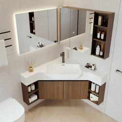 Medieval Style Corner Bathroom Cabinet, Personalized Small Apartment Corner Washbasin, Triangular Bathroom Cabinet Combination Cabinet Medieval Style Corner Bathroom Cabinet, Personalized Small Apartment Corner Washbasin, Triangular Bathroom Cabinet Combination Cabinet